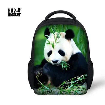 

HUE MASTER Panda Print Book Bag for Children Kids 12 inch Kindergarten School Bags for Girls Boys 1-6 years old Small Daypack