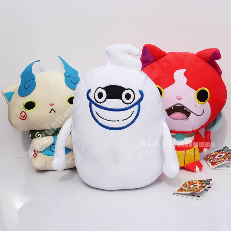 

3 pcs/set 26cm 250g Yokai Watch Series Jibanyan Komasan and Whisper Plush Doll toys RTJK FLDL E4 65E 43 2