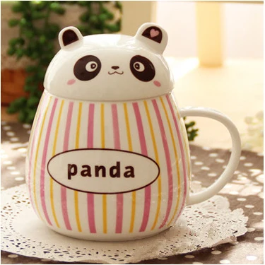 Lovely Panda Cartoon Ceramics Mug Large with Milk Cups and Children's Cute Drinkware Creative Gifts Home Kitchen Cups - Цвет: A