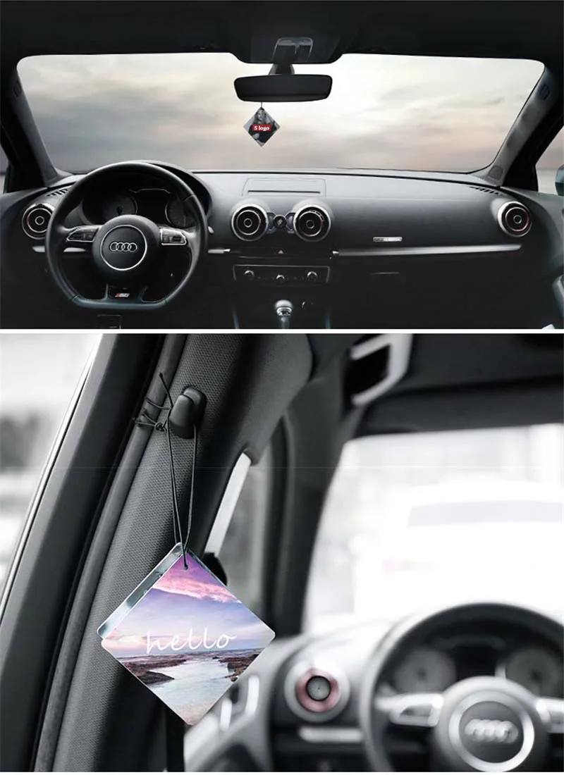 2PCS car accessories air freshener fragrances for honda BMW audi Ford car scent fresh logo perfume piece rearview mirror pendant