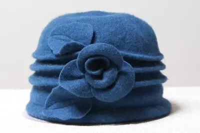Новые женские шляпы чистой шерсти купол зимние шапки для женщин Цветочный повседневные брендовые теплые Леди Осень Floppy мягкие для девочек шляпы - Цвет: 3