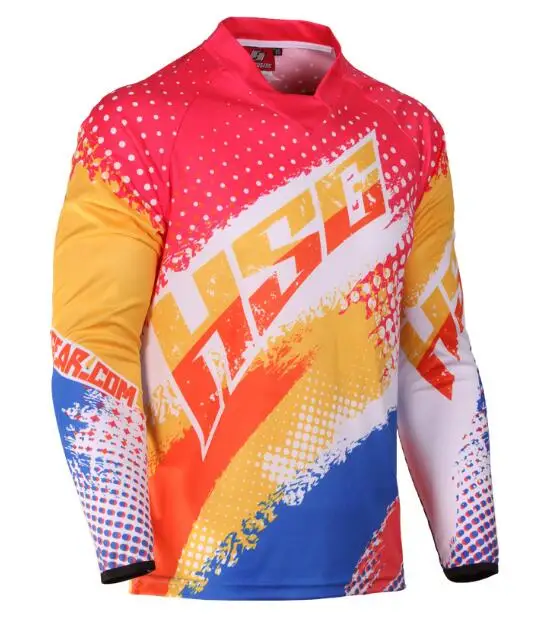 Новинка, футболка для мотогонок, длинный рукав, BMX DH, moto Jersey, moto cross jersey, для горного велосипеда, горного велосипеда, mtb jersey - Цвет: Send by picture 16