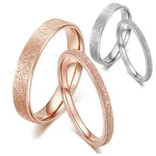 4 мм/6 мм матовое кольцо из нержавеющей стали серебро/розовое золото обручальные кольца ювелирные изделия для женщин Anneau