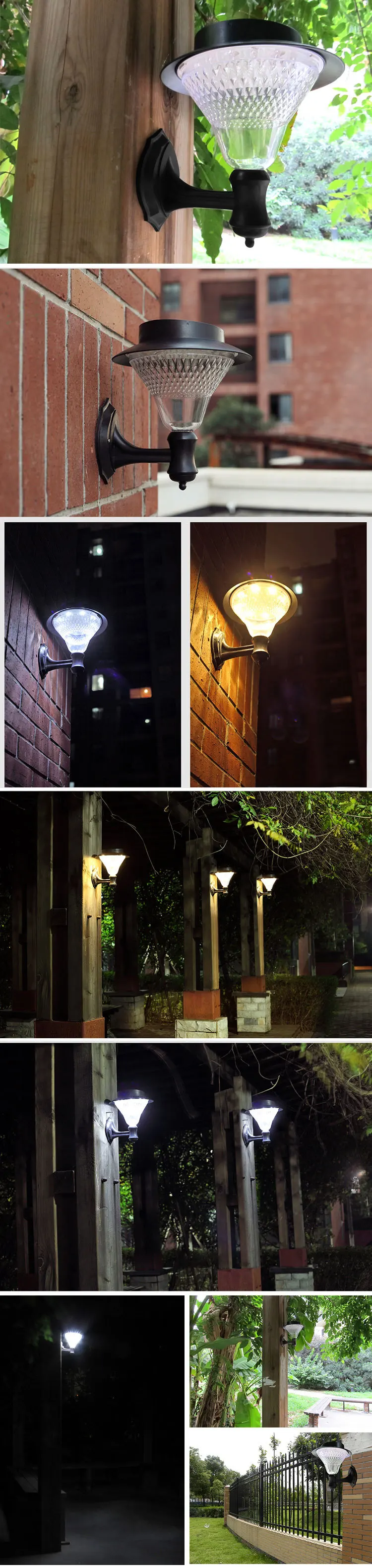 TRANSCTEGO 24 светодиодный светильник на солнечных батареях для сада, настенный светильник для улицы, водонепроницаемый, супер яркий, для сада, улицы, газона, крыльца, светильник