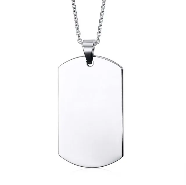 stainless steel silver blank dog tag pendant husband wife friendship