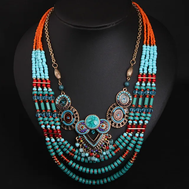 New Vintage Handmade Beaded Ethnic Necklaces Boho Bohemian Crystal