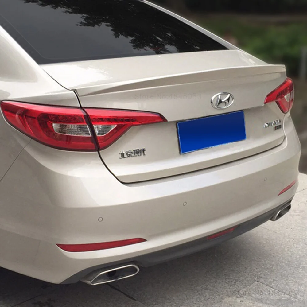 Для hyundai Sonata ABS пластик хвост багажник губы загрузки крыло Неокрашенный праймер цвет задний спойлер на крыше автомобиля аксессуары