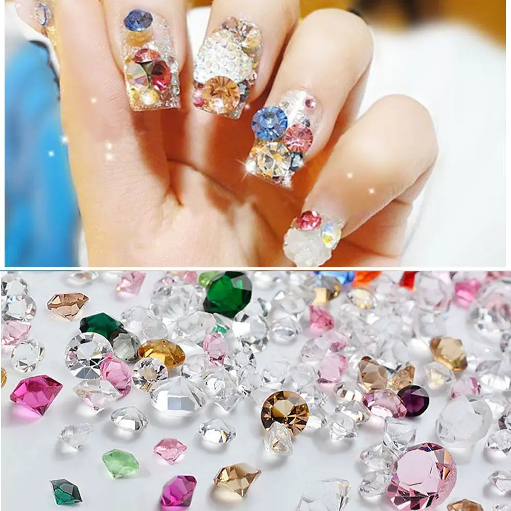 

1Pack nail art decorations rhinestones Crystal Mix Size Glass Stones Jewelry 3D nails Glitter small rhinestones opal for Nails