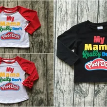 Новая осенне-зимняя футболка красного и черного цвета топ с длинными рукавами, футболка с регланами «Моя мама», не хлопковая одежда для мальчиков и девочек