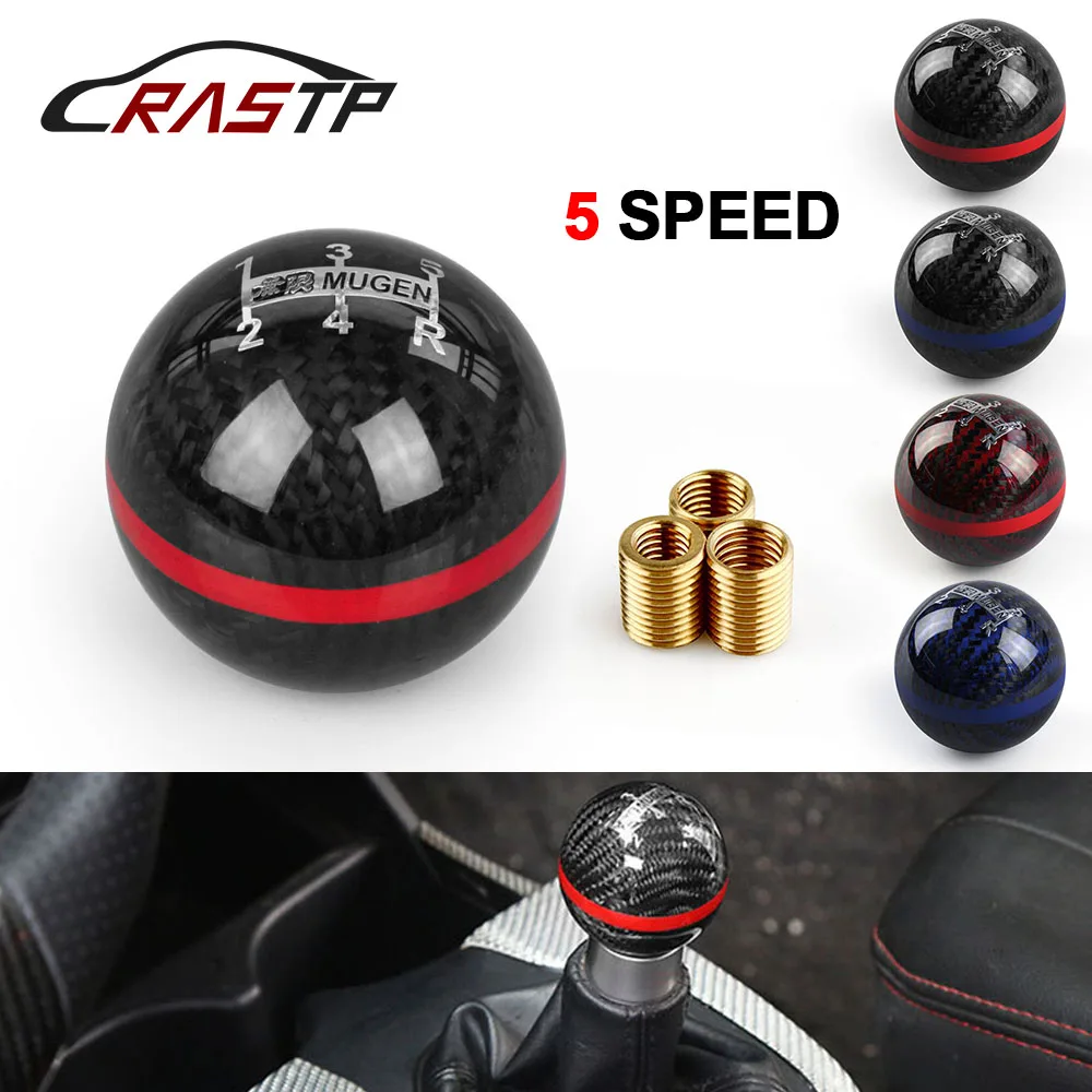 RASTP-Mugen 5 speed Racing ручка переключения передач из черного углеродного волокна с красной линией RS-SFN013