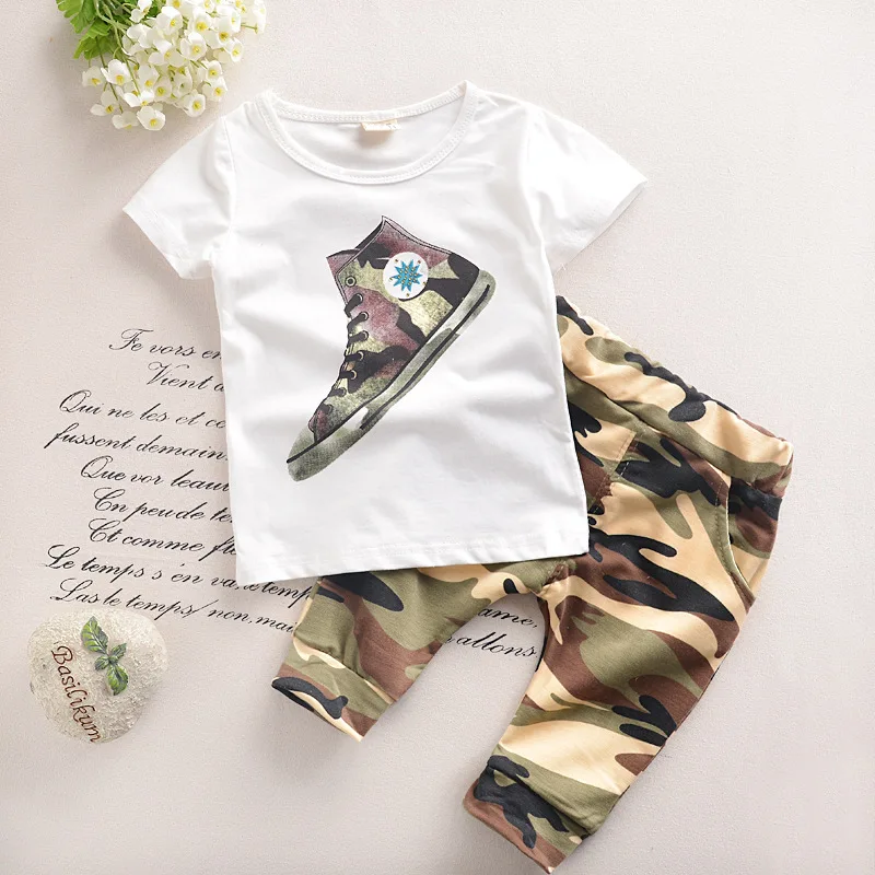 

1-6 years Child Boy Clothes Summer New Fashion Kids Boys Clothes Children Toddler Boys Clothing Set T-shirt +Shorts Cotton T520