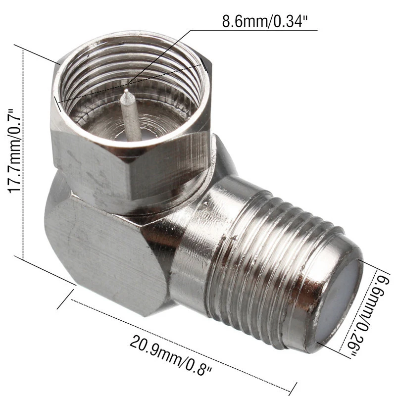 3 шт. медные F штекеры для F Женский правый угол 90 локоть спутниковая антенна адаптер коаксиальный ТВ разъем изогнутый правый угол