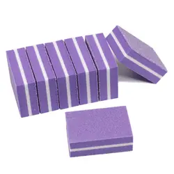 Фиолетовый буферный блок для ногтей 10 шт. ногтей шлифовальная губка Двусторонняя NailFiles для маникюра Шлифовальные Nail Art Инструмент для