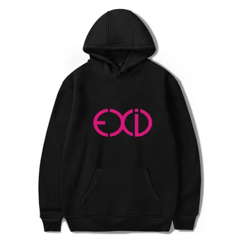 

EXID PINK LOGO Hip Hop hooded sweatshirt personality letter printing unisex casual hooded thin sweatshirt pocket PIP