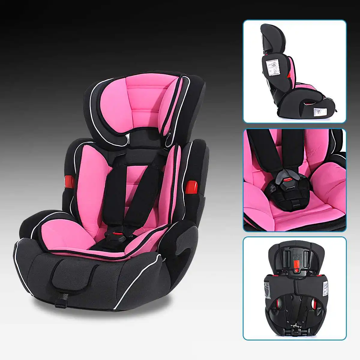 

Car Baby Increased Seat Convertible Baby Kids Children Car Seat & Booster For 9-36kg Child Light Pink