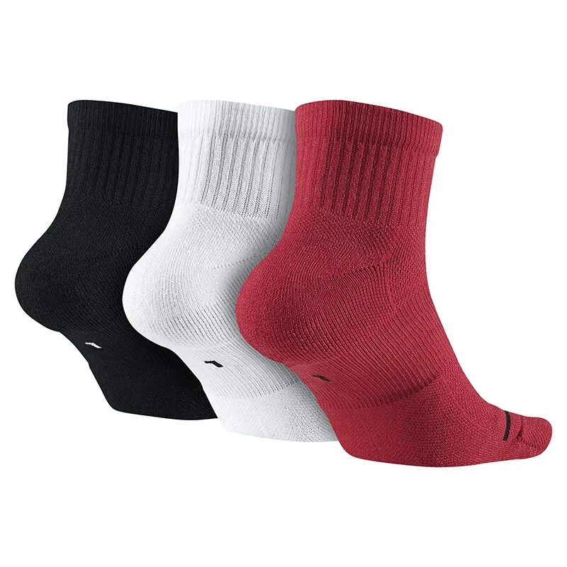 Original New Arrival NIKE QTR 3PPK Unisex Sports Socks( 3 Pairs