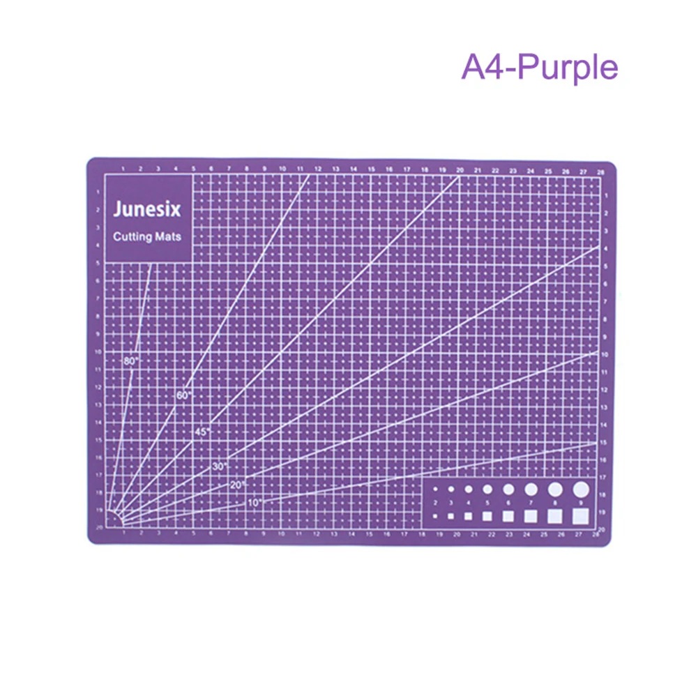 A3 A4 ПВХ бумагорез режущий коврик лосткутное одеяло сетки линии печатная доска MYDING - Color: A4 Purple