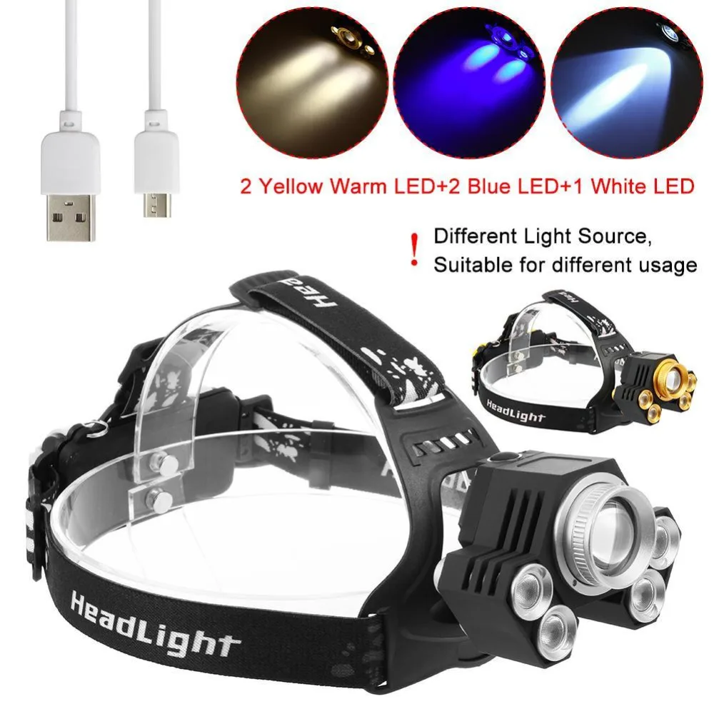 yunmai T6 Headlamp Waterproof Adjustable Focus Outdoor Camping Fishing