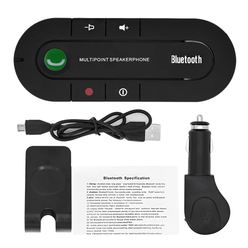 2017 Speakerphone Wireless Bluetooth Handsfree speaker Car Kit MP3 music Player For iPhone/Android receiver