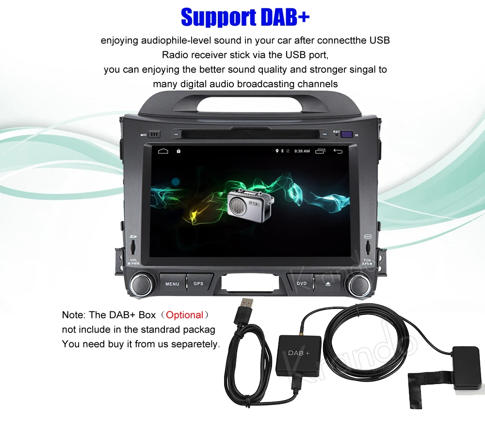 Flash Deal Krando 8" Android 9.0 car navigation multimedia system for Kia Sportage 2010-2014 audio radio gps dvd player 10