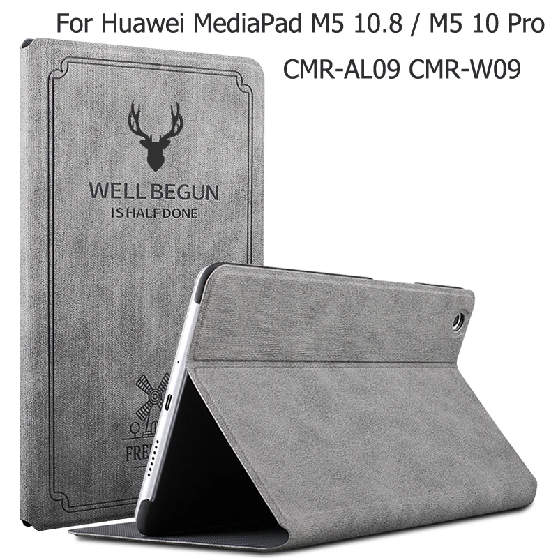 

For Huawei MediaPad M5 10.8 / 10 Pro CMR-AL09 CMR-W09 Auto Wake Sleep Stand Flip Cover Magnetic Matte Leather Smart Case