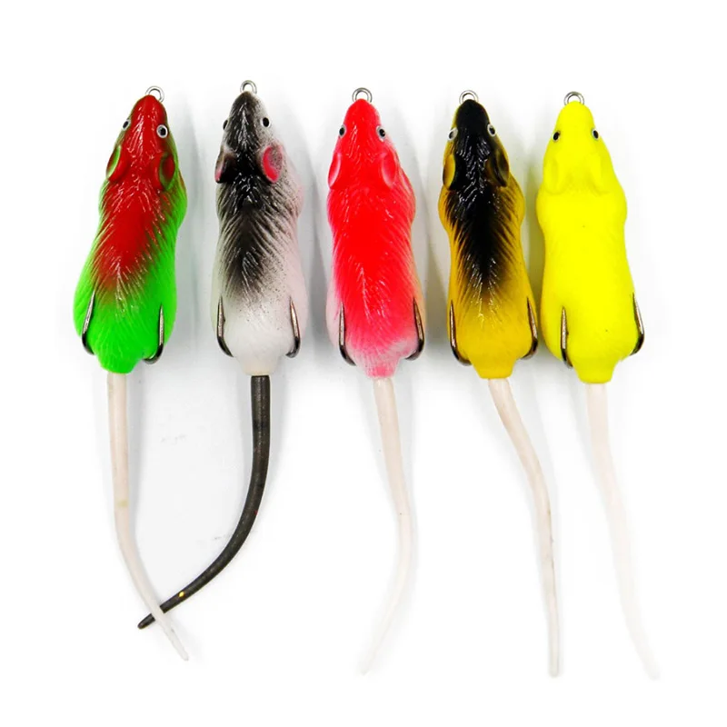 

5 colors soft Mouse fishing Lures artificial Plastic Silicone China Frog Silicon Artificial Set Sea Swim Shad Lot Baits Mouse