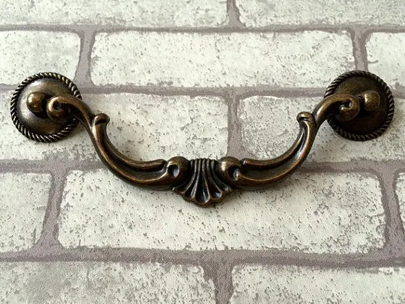 us $75.0 |5 1/2" large drop bail dresser pull handle drawer pulls handles  rustic antique bronze kitchen cabinet pull handle knob hardware -in cabinet