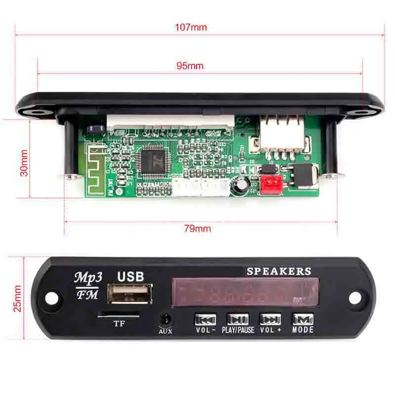 Sikeo Bluetooth Динамик декодер с борту модуль v3.0 + EDR аудио MP3 игрок WMA w/TF слот для карт