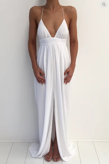 white backless summer dresses