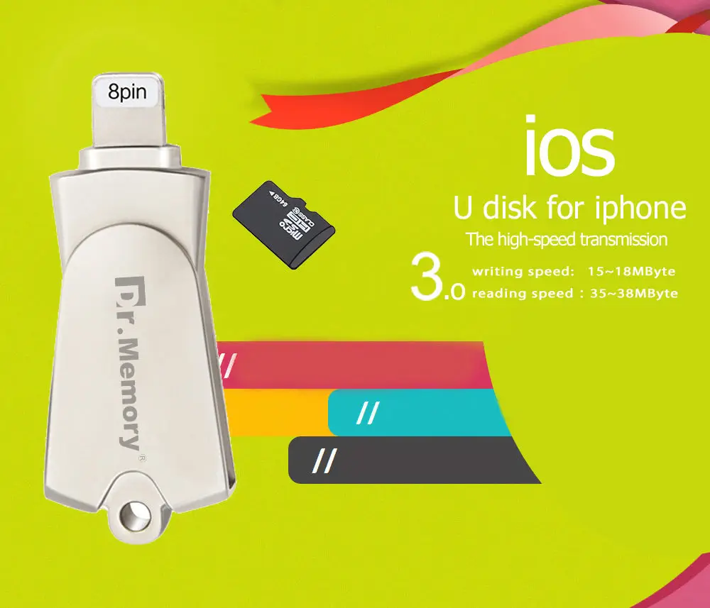 

USB FLASH DRIVE style TF/micro sd card reader usb 3.0 for Apple iphone 6s 7 plus IOS USB 2.0 Adapter metal pendrive rotating