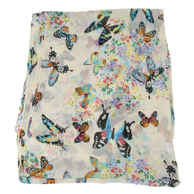 135x40 см для женщин богемный шифон длинный шарф красочные бабочки с ...