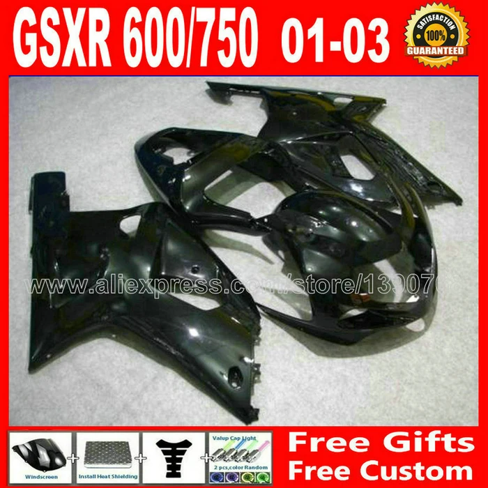 7 подарочный набор обтекателей для black 2001 2003 SUZUKI new bodywork GSXR 600 750 K1 #856 GSX R600 R750 01 02 03