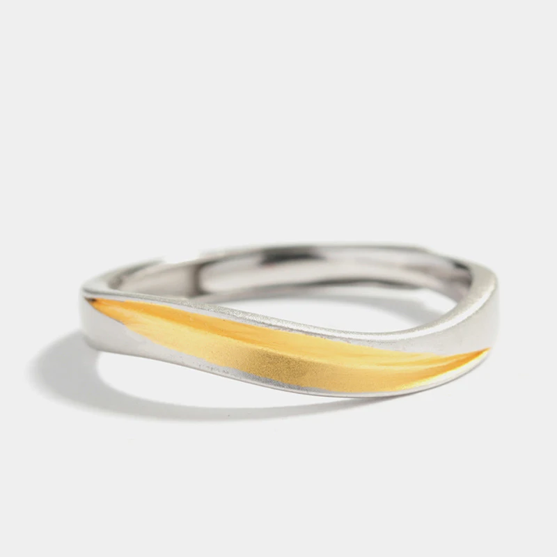 

Joseph Mola 925 Sterling Silver Handmade Rings Leaf Golden Color Simple Design Resizable Ring For Women Lover Fine Jewelry Gift