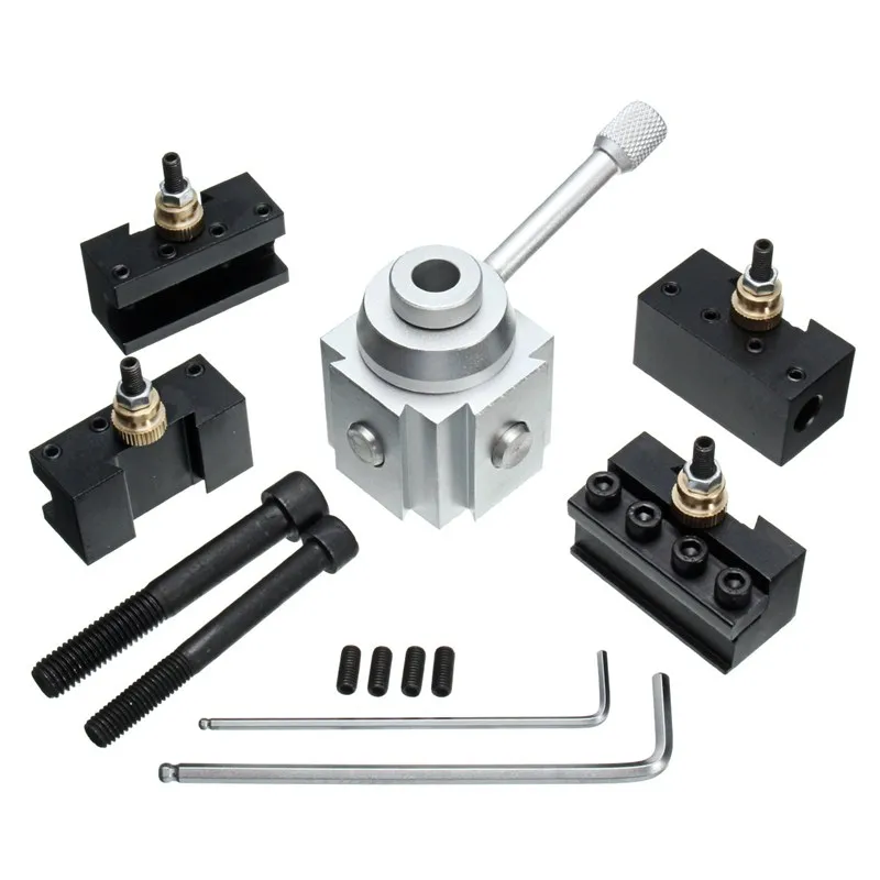 

7Pcs Mini Quick Change Tool Post Set Use Mini Quick Change Tool Post Holder Aluminum Alloy Kit For Table/Hobby Lathe