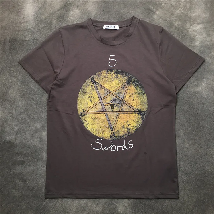 

New Novelty 2019 Men gentleman swords Mother peace T Shirts T-Shirt Hip Hop Skateboard Street Cotton T-Shirts Tee Top kenye #G16