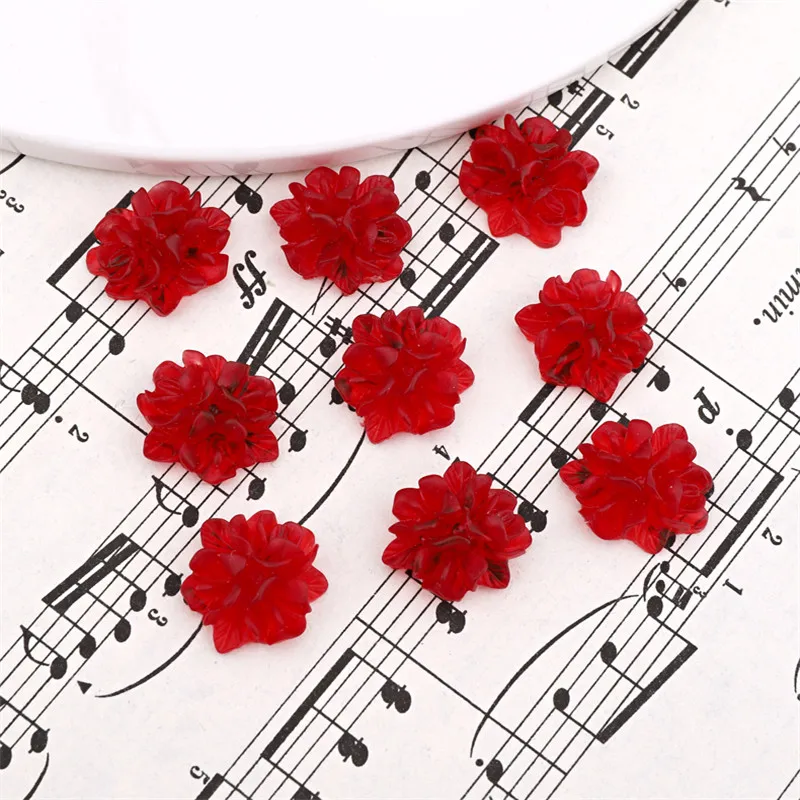 

10pcs 15mm Small Resin Flowers Ring Brooch Patch Findings DIY Stud Earring Phone Case Crafts Accessories Jewelry Charms F409