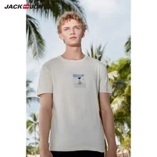 JackJones Мужская футболка из хлопка с принтом, мужская одежда 219101527