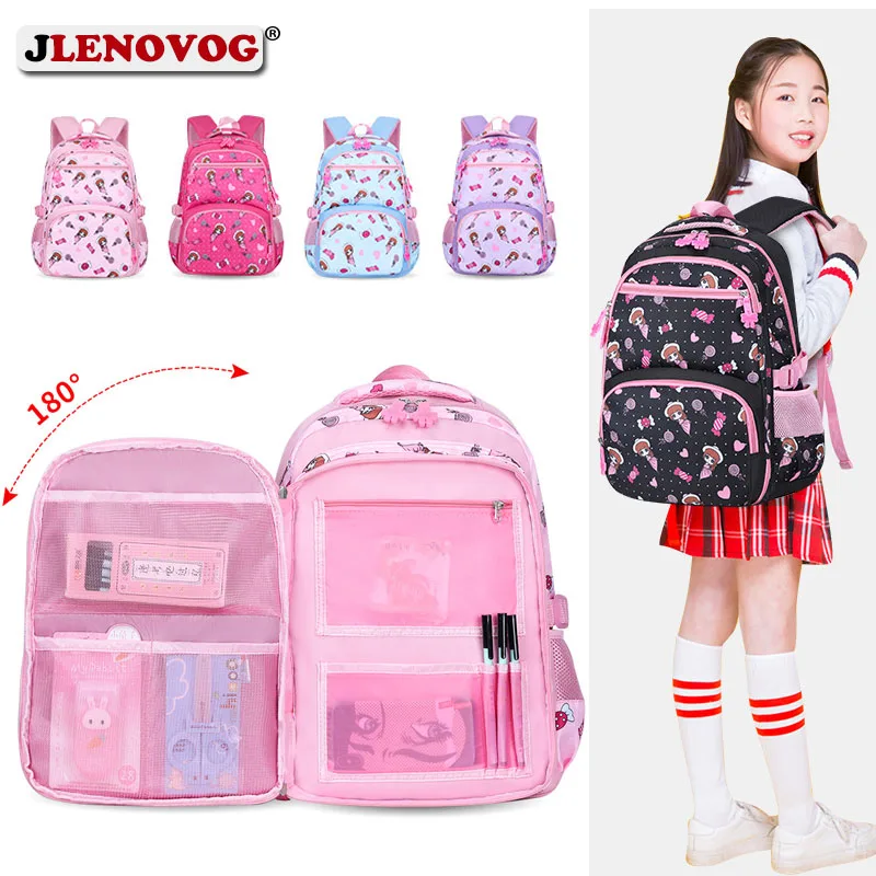 

Kids Large schoolbag cute Student School Backpack Floral Printed Waterproof bagpack primary School Book bags for teenage girls