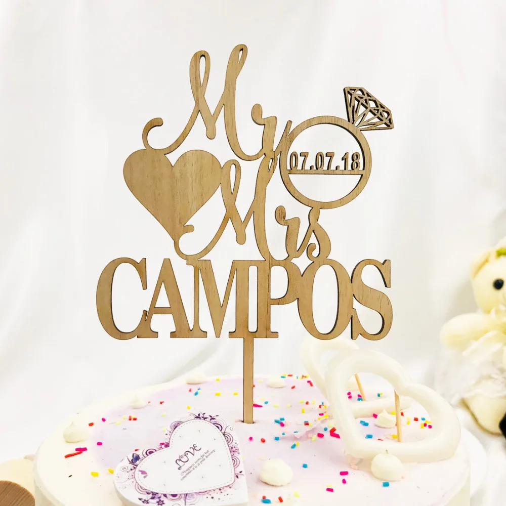 Mr and Mrs wedding cake topper Personalized With Love Name Wedding Cake Topper Wedding Cake Decorations Custom Cake Topper For Wedding (5)