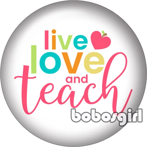 LIVE LOVE TEACH apple teacher стеклянная кнопка оснастки ювелирных изделий DIY круглые фото Кабошоны с плоской обратной стороной TW1272 - Окраска металла: B2856