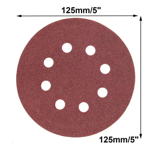 60 шт. 5 дюймов шлифовальный диск наждачная бумага 60/80/120/180/240/320 Грит деревообработки с Pad Дрель адаптер для очистки и полировки прочный