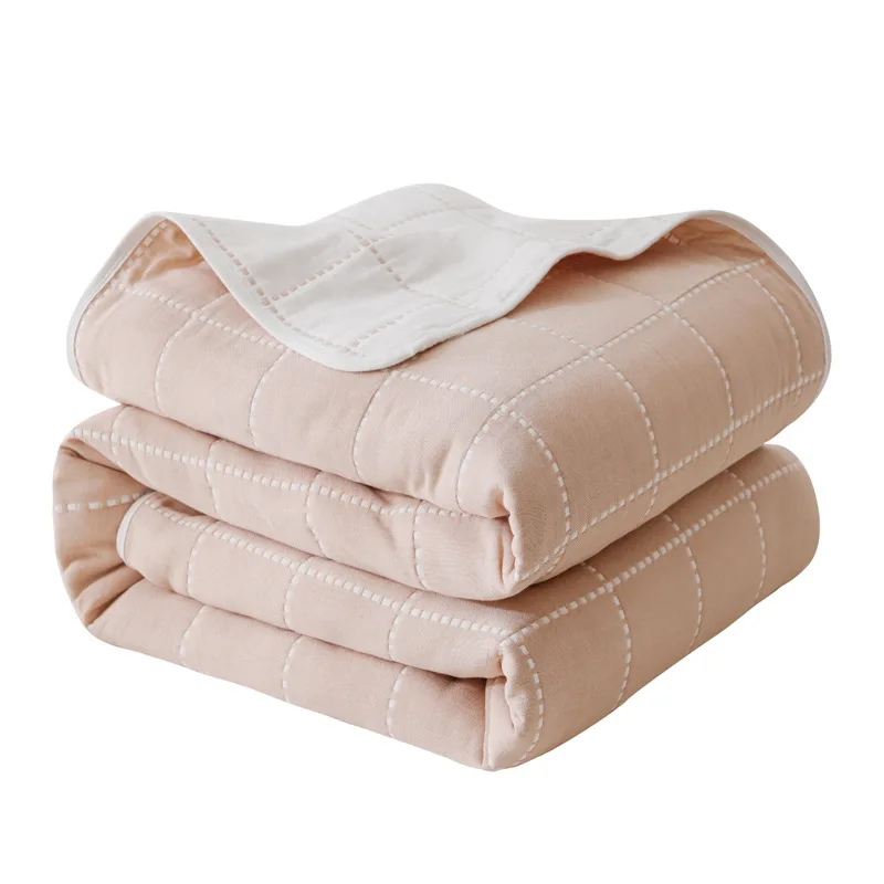 

6 Layer Cotton Gauze Blankets Soft Summer Coverlet 150*200 200*240cm Yarn Dyed Geometric Breathable Sofa Bed Blanket