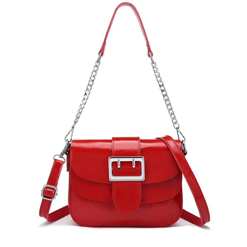 REALER брендовые сумки из лакированной кожи для женщин, модная сумка-мессенджер, Женская Высококачественная сумка на плечо с цепочкой, женская сумка-тоут белого цвета - Цвет: Red