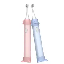 Детская электрическая зубная щетка с 2 головками Голосовая вещательная мультяшная модель перезаряжаемая домашняя милая мягкая Водонепроницаемая зубная щетка