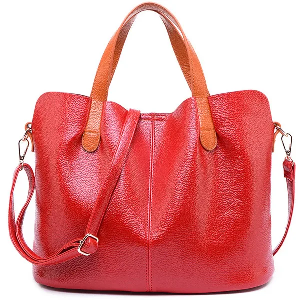 Bag female Women's leather bags handbags crossbody bags for women shoulder bags leather bolsa feminina Tote - Цвет: Red