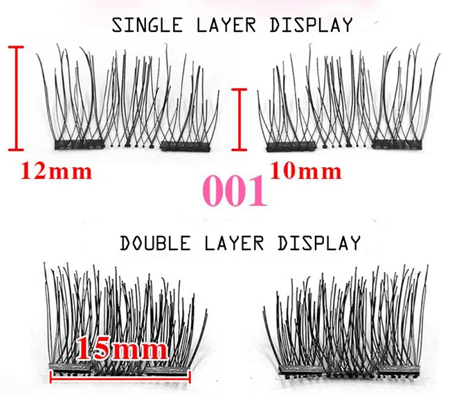 4 шт./компл. 3D 1 2 накладные ресницы на магнитах ручной работы натуральные накладные ресницы без клея накладные ресницы наращивание ресниц HP908 Прямая поставка - Длина: 1