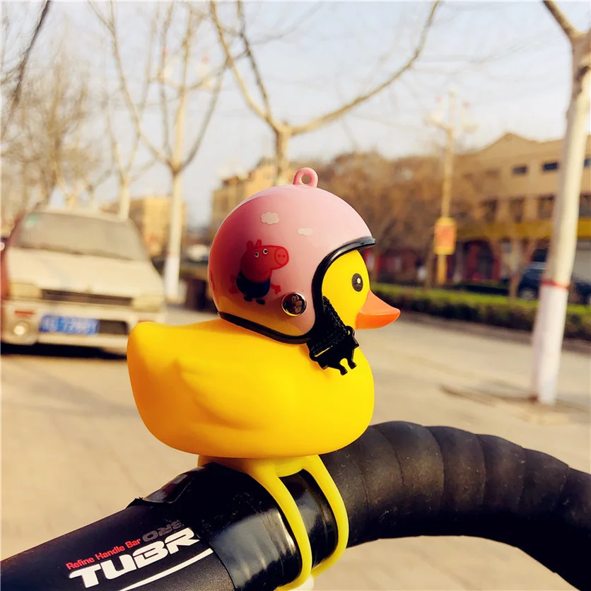 

1pcs Cartoon Yellow Silica Gel Little Duck Shape Bicycle Bells Shining Mountain Bike Handlebar Duck Head Light Accessories New