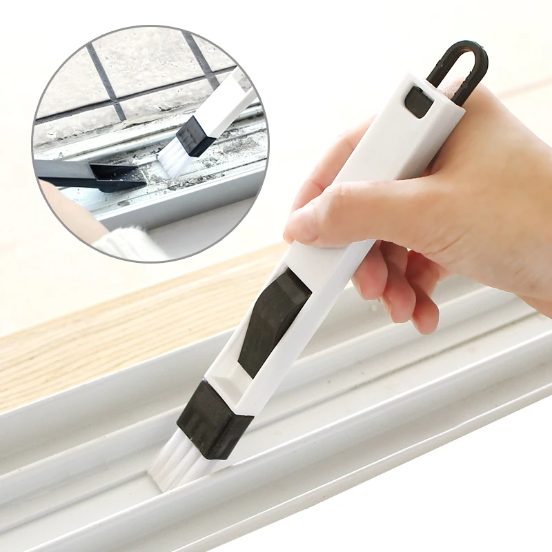 

1PC Window Groove Brush With Dustpan 2In1 Dead Angle Gap Brush Keyboard Wash Screens Kitchen Household Brushes Cleaning Tools