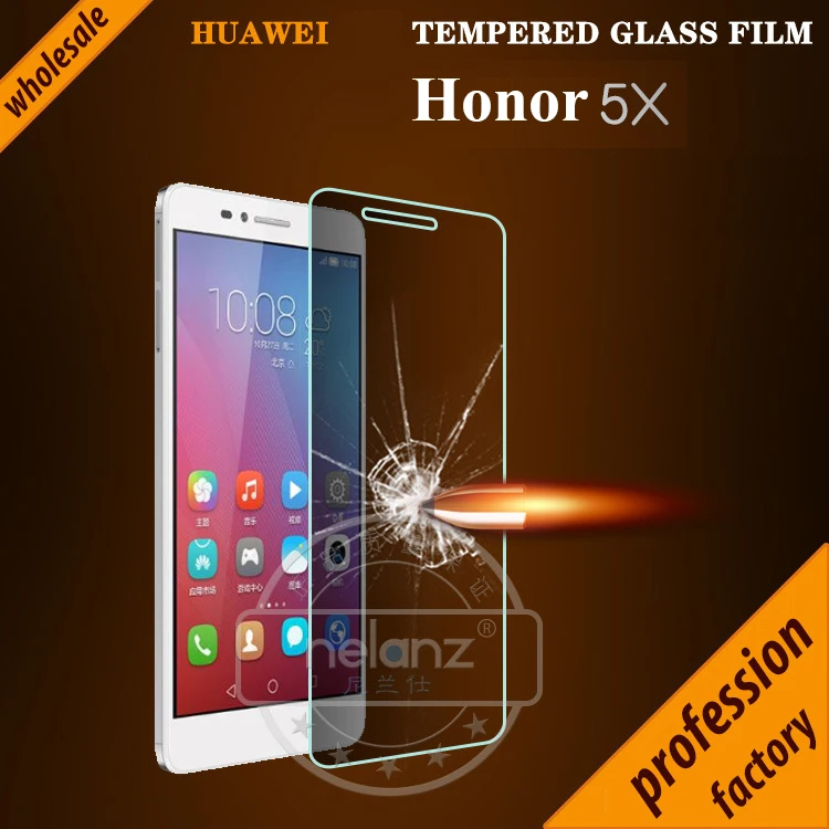 

100% Original Q Brand 9H 2.6mm 2.5d ARC round Anti-Explosion HD Tempered Glass Screen Protector For Huawei honor 5x