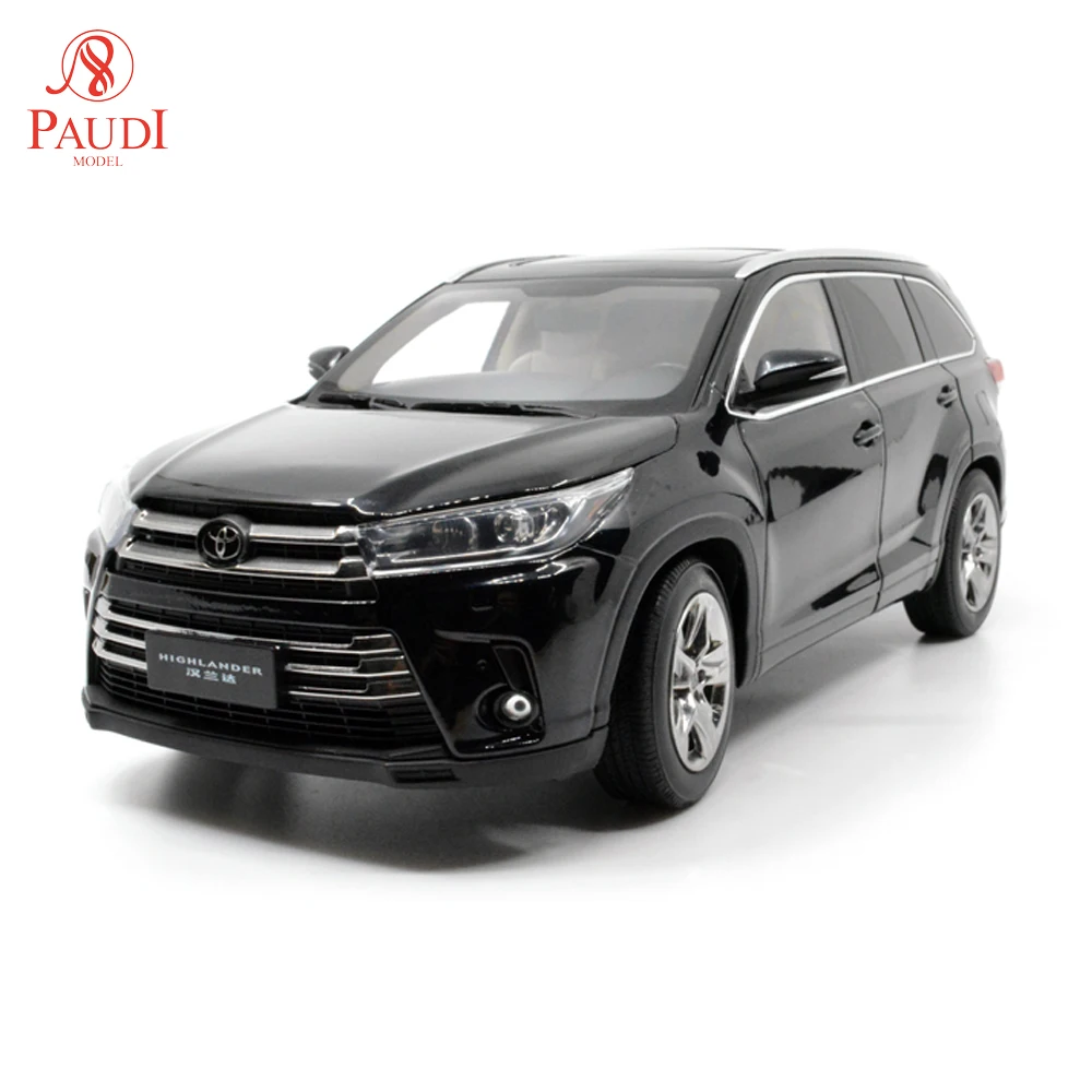 Модель Paudi 1/18 1:18 Масштаб Toyota Highlander черный литой модельный автомобиль игрушка, модель автомобиля двери открытые